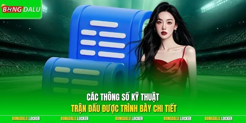 Các thông số kỹ thuật trận đấu được trình bày chi tiết